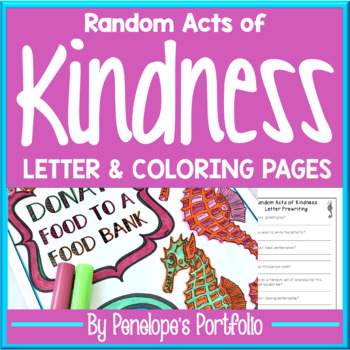 Random Acts of Kindness Coloring Pages & Kind Letter & Posters - Be ...