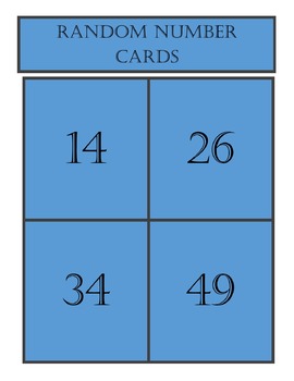 Preview of Random Number Cards