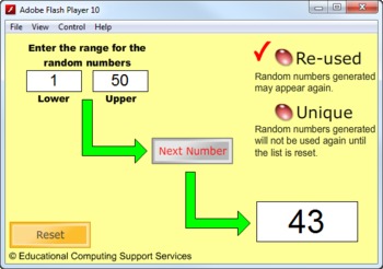 Preview of Random Number Generator