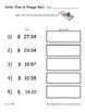 dollar over rounding up change back money worksheets random numbers