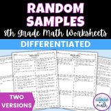 Random Samples Differentiated Worksheets