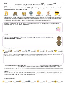 Preview of Random Sampling and Making Inferences ~ Investigation Activity 7th Grade Math