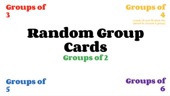 Preview of Random Student Group Cards - Sorting Activity