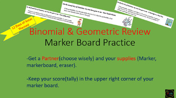 Preview of Binomial & Geo Probability  Review Activity (Stats/AP Stat) ***Christmas Themed