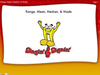 Preview of Range, Mean, Median, and Mode Lesson by Singin' & Signin'