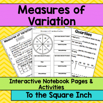 Preview of Range, Quartiles & Measures of Variation Interactive Notebook