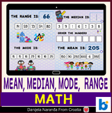 Finding range mode median and mean MATH Boom ™ Cards