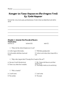 Preview of Ranger in Time: Rescue on the Oregon Trail Book Study/Guided Reading Packet