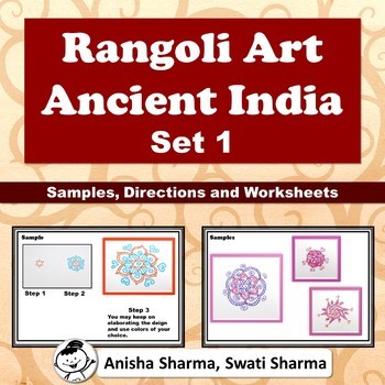 Preview of Diwali Art Activity Rangoli, Mandala Art, Ancient India, Diwali Motifs, #1