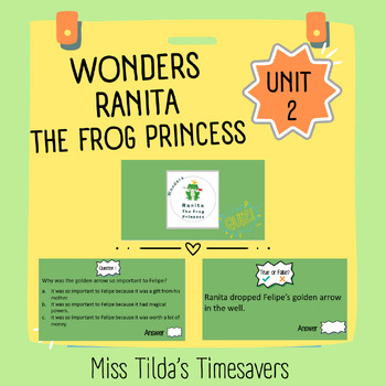 Preview of Ranita, The Frog Princess Quiz - Grade 4 Wonders