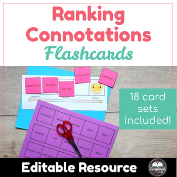 Preview of Ranking Connotations Flashcards - 18 sets included!