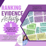 Ranking Evidence Activity | 6 Argumentative Prompts w/ 6 C