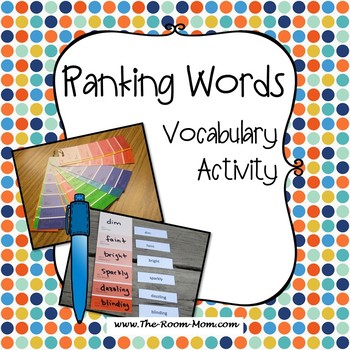 Preview of Ranking Words Vocabulary Activity (freebie)