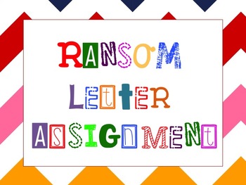 Preview of Ransom Letter Assignment (short story: "The Ransom of Red Chief")