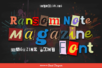 Preview of Ransom Note Magazine Font | Newspaper Cutout Letters Font