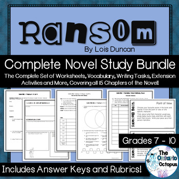 Preview of Ransom by Lois Duncan - Complete Novel Study Bundle