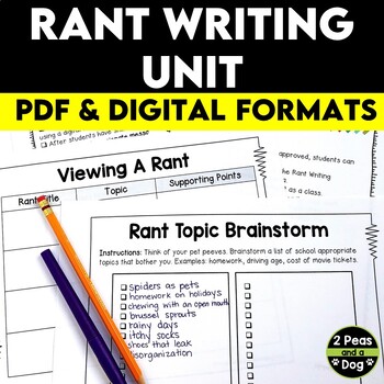 Preview of Rant Writing Unit