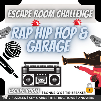Preview of Rap Hip Hop and Garage  Escape Room Challenge