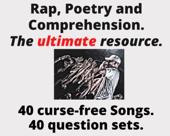Preview of Hip Hop Comprehension Unit - 40 clean rap songs. 40 question sets.