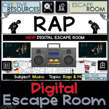Preview of Hip-Hop & Rap Music Escape Room - Learn about Hip-Hop & Rap Music!