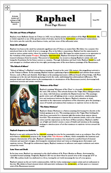 Preview of Raphael: Articles, DBQ's, Assessment (2 Bonus Articles with Questions) Editable