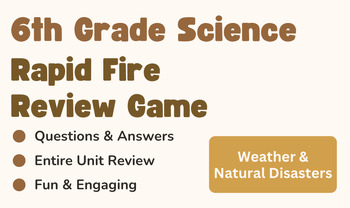 Preview of Rapid Fire Review Questions & Answers - 6th Grade Science Weather Unit