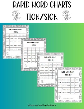 Preview of Rapid Word Charts Suffixes tion/sion