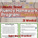 Sight Word Homework Program: Rapid Word (1 Minute Timed)