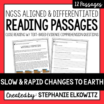 Preview of Slow and Rapid Changes to Earth Reading Passages | Printable & Digital