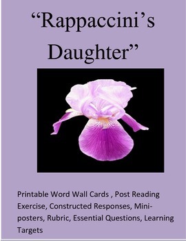Preview of "Rappaccini's Daughter" :Printable Word Wall/Constructed Response/Co-operative