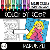 Rapunzel Activities for Math - Color by Number and Color b
