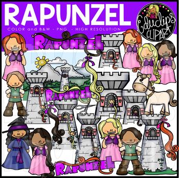 Preview of Rapunzel Clip Art Bundle {Educlips Clipart}