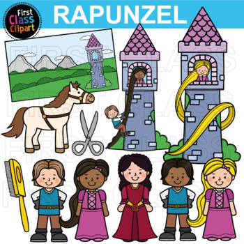 Rapunzel Fairy Tale Clip Art by First Class Clipart | TpT