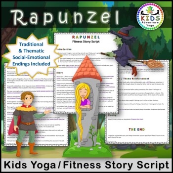 Preview of Rapunzel Kids Yoga and Fitness Fairy Tale Story Script