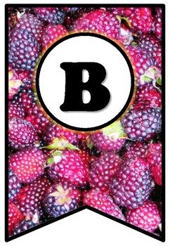 Preview of Raspberry Pennant Banner Bulletin Board Letters, Raspberry Theme Alphabets Decor