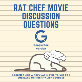 Preview of Rat Chef Movie Questions (Culinary, Hospitality, Cooking courses) - Google Doc