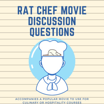 Preview of Rat Chef Movie Questions (for Culinary, Hospitality, Cooking or Foods course)