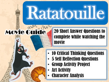 Preview of Ratatouille Movie Guide (2007) - Movie Questions with Extra Activities