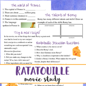 Preview of Ratatouille Movie Study