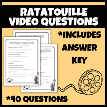 Preview of Ratatouille Video Questions | FCS, FACS, Cooking
