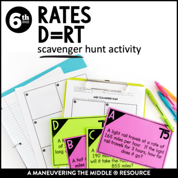 Preview of Unit Rate Activity | Rate of Speed using D=rt Scavenger Hunt