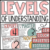 Levels of Understanding Posters | Editable Self Assessment