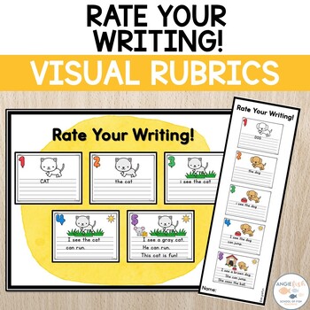 Preview of Rate Your Writing | Visual Rubric Posters | Kindergarten Writing Rubric