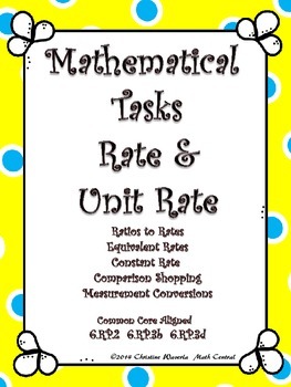 Preview of Rate and Unit Rate:  Mathematical Tasks  Constant Speed, Comparison Shopping