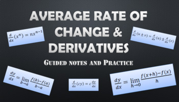 Preview of Rate of Change & Derivatives Guided Notes/Practice