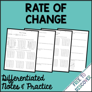 Preview of Rate of Change Notes and Practice