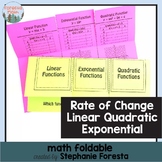 Rate of Change - Linear, Quadratic, & Exponential Math Foldable