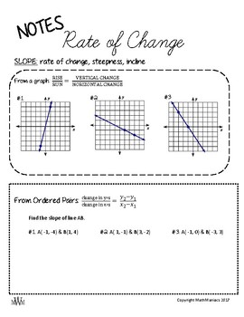 Preview of Rate of Change (SLOPE) Guided Notes