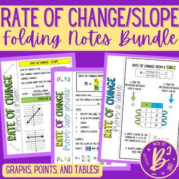 Preview of Rate of Change / Slope Folding Notes | Tables, Graphs & Points