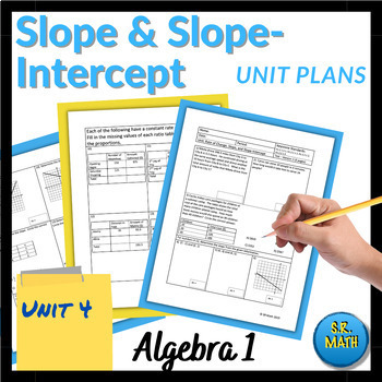 Preview of Slope, & Slope-Intercept Unit Plans: Algebra 1 Keystones Unit 4